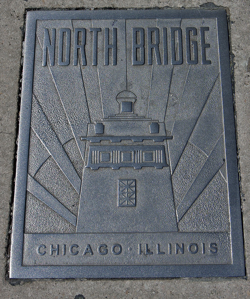 Marker for bridge across Michigan Avenue