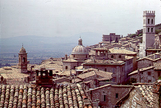 View from hotel in Assisi, Italy, 1979