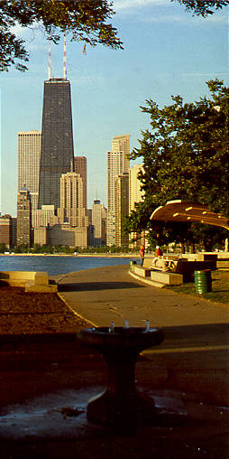 Chicago skyline, North Avenue Beach
