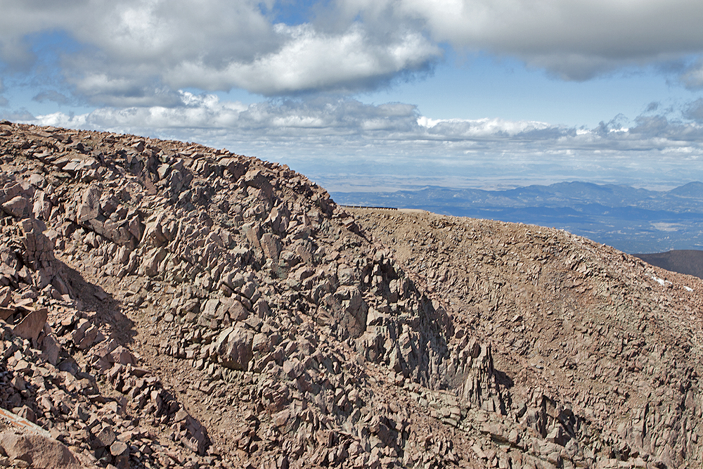 Rubble from peak