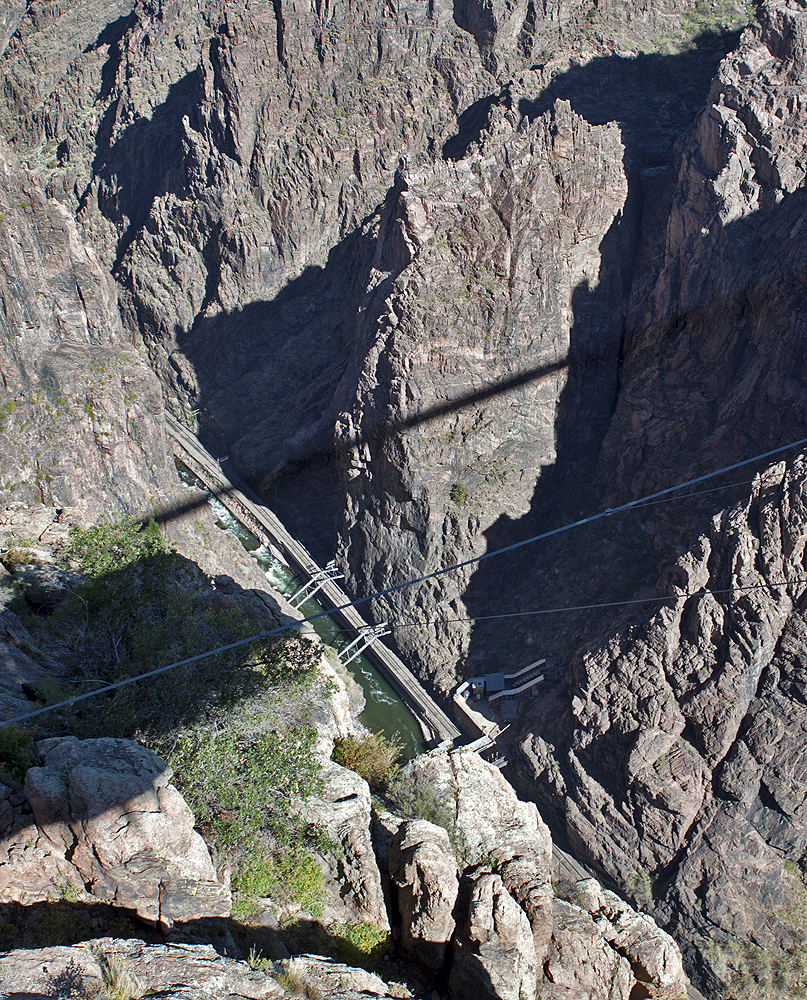 Gorge, rails and river from bridge