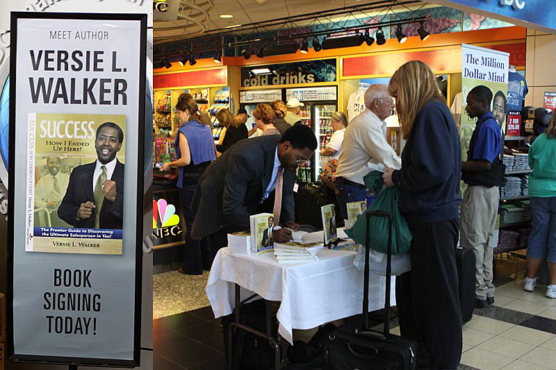 Book signing at an airport book stall?