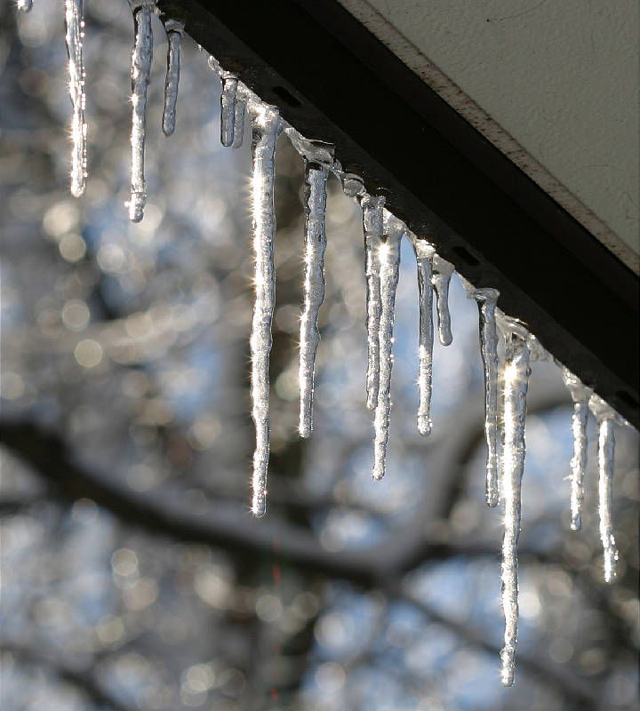 Icicles formed as part of ice wet snow storm