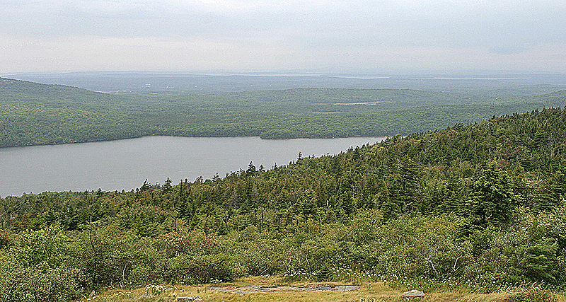 Climbing Cadillac Moutain, looking west