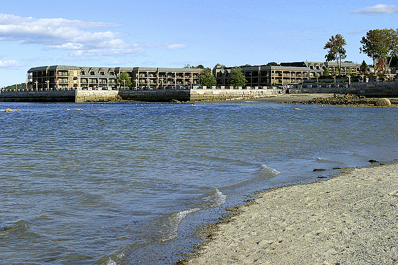 Our hotel from sand bar in bay