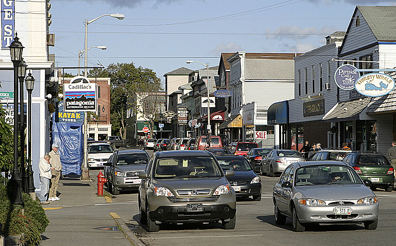 Traffic jam (not) in downtown Bar Harbor