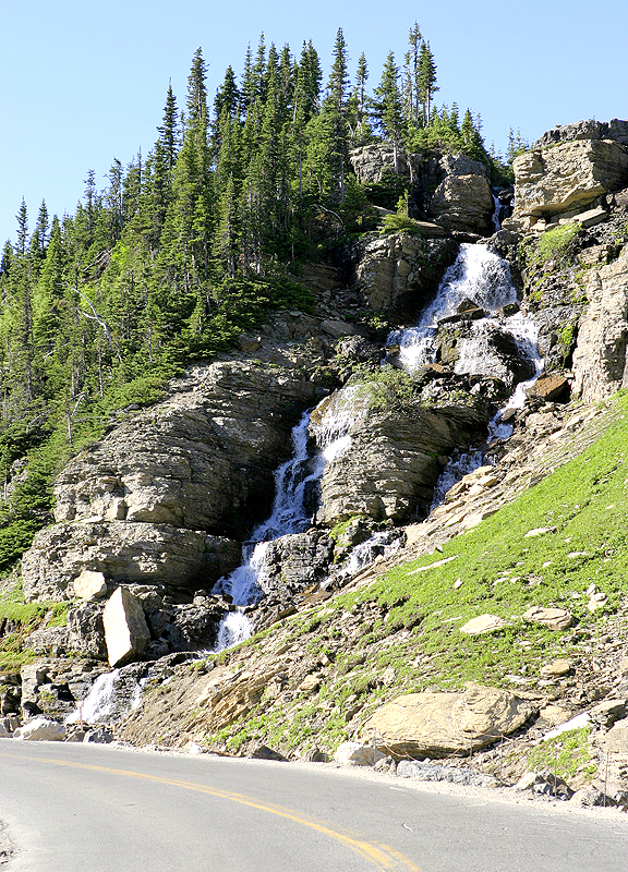 Going to the Sun Road; Melting snow rivers