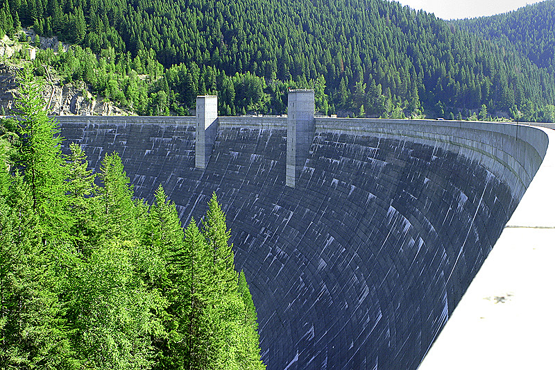 Looking east across the dam