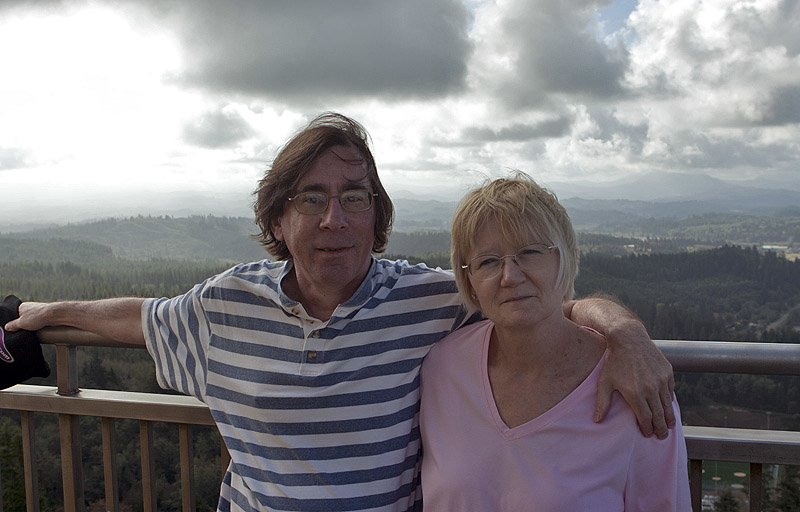 Romy & I on top of the tower (picture looking south)