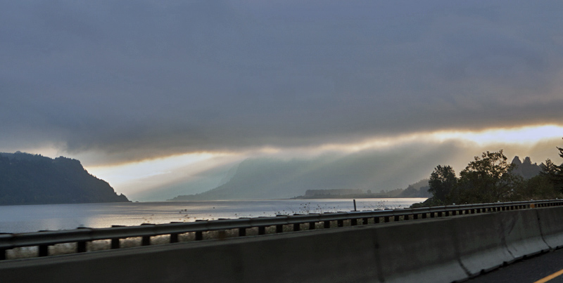 From Porland, OR - into the early-morning fog