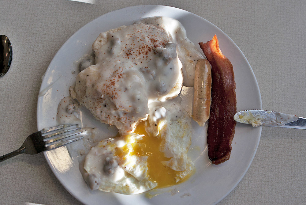 Wow - biscuits and gravy, plus other meats and eggs. Nice local place.