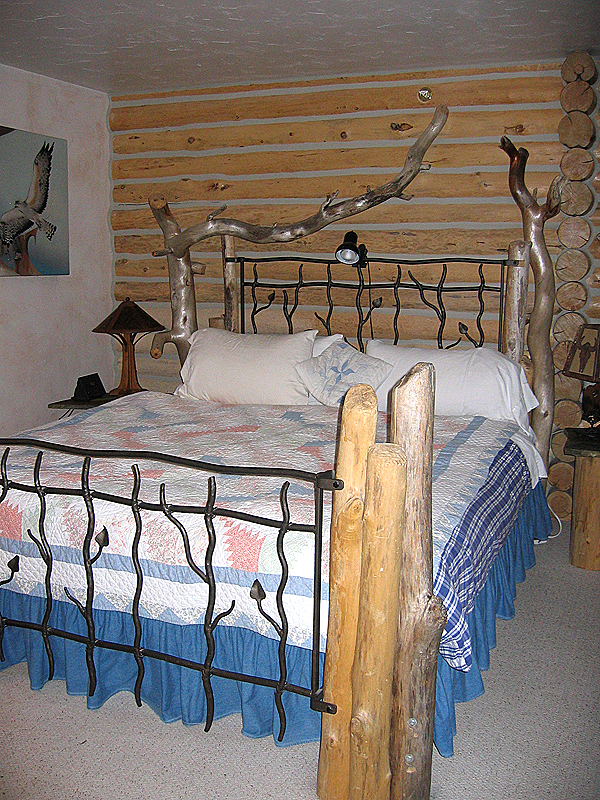 Another view of the, uh, rustic bed