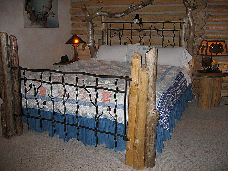 The rustic bed...