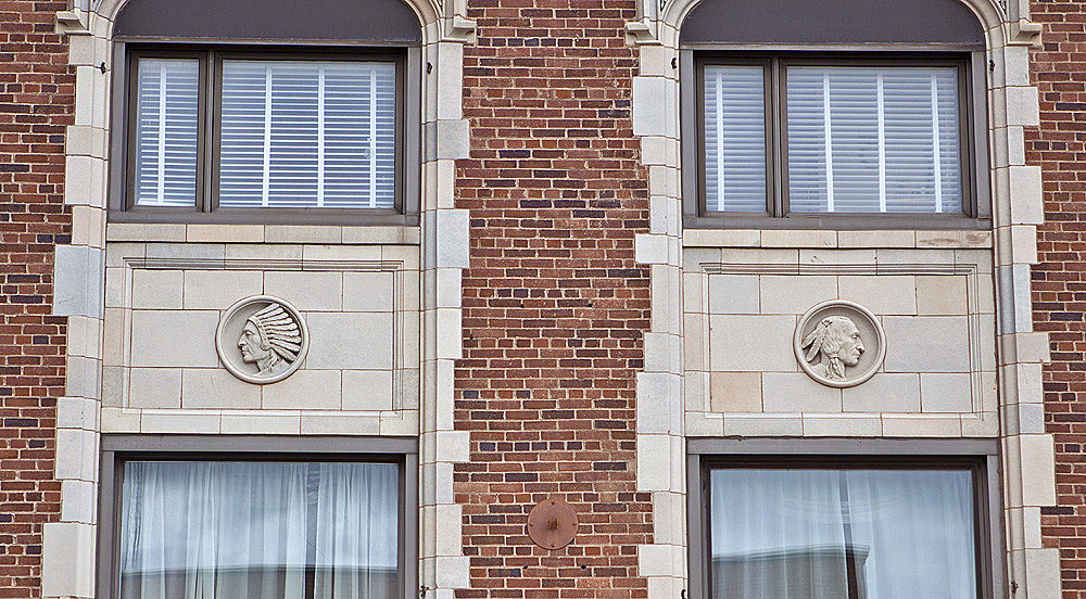 Indian bas relief on  hotel