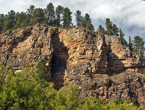 Rocky canyon walls, here there is some fauna