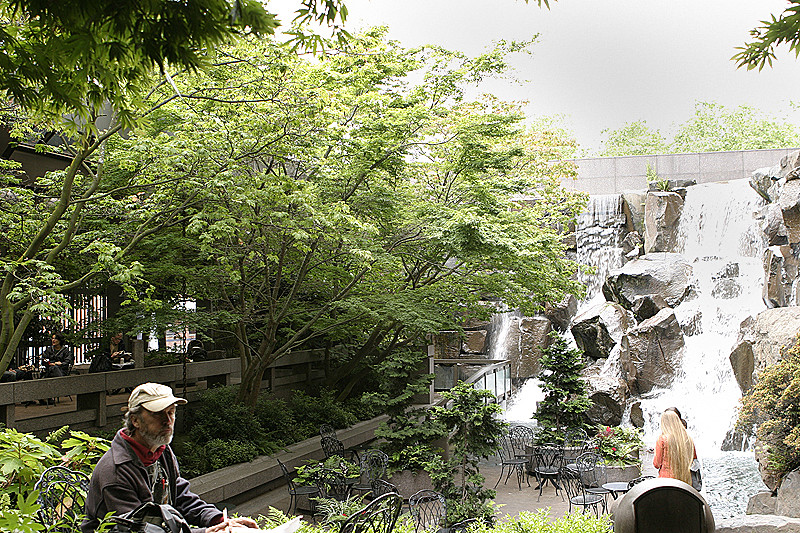 Inside Waterfall Garden Park; Looking West