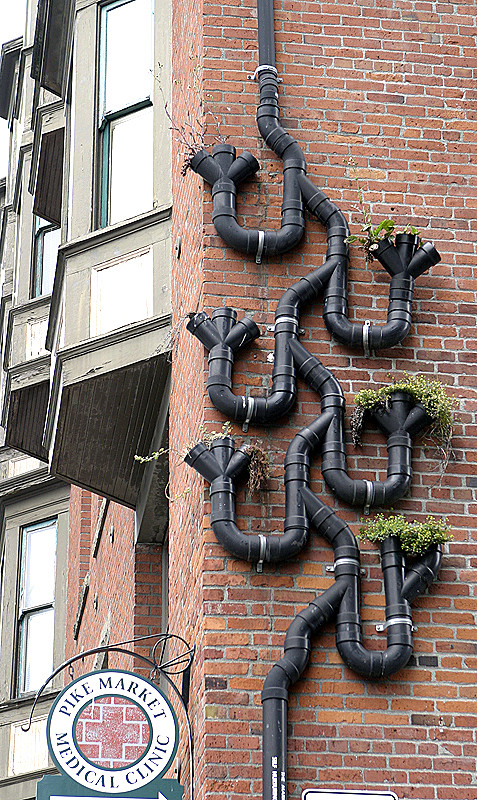 Drainpipes for apartment building, Seattle