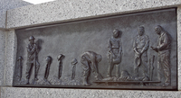 Bronze bas-relief, WWII Monument