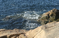 Surf on rocks