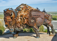 Great sculpture outside Dakotah Steak House